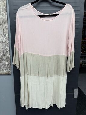 indigo soul Blush Pink and Cream Block Tunic
